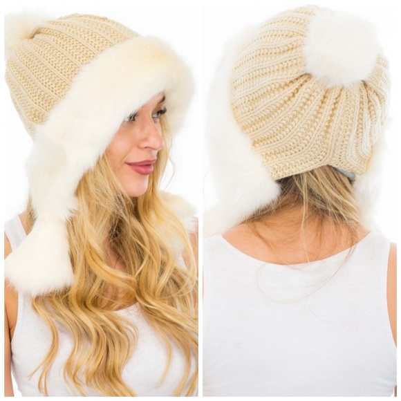 Accessories - Sam Faux Fur Thick Knit Beanie